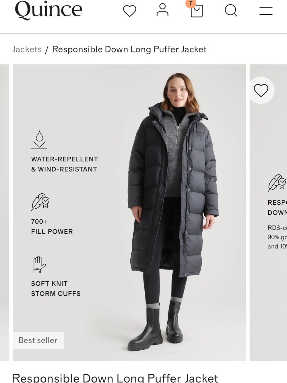 Quince Responsible Down Long Puffer Jacket — Black
